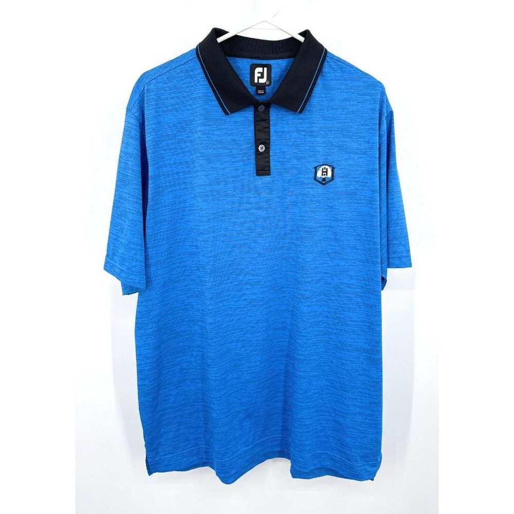 FootJoy FJ Golf‎ Polo Shirt Mens XL Blue Rich Haverst Farms Embroidered